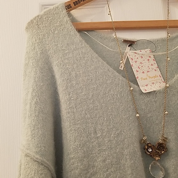 FREE PEOPLE | Princess V Neck Fuzzy Sweater New! - Picture 4 of 8